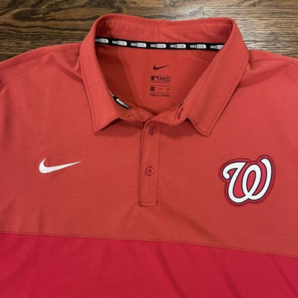 Washington Nationals Nike BSBL Baseball‎ Dri Fit Polo Red 3XL